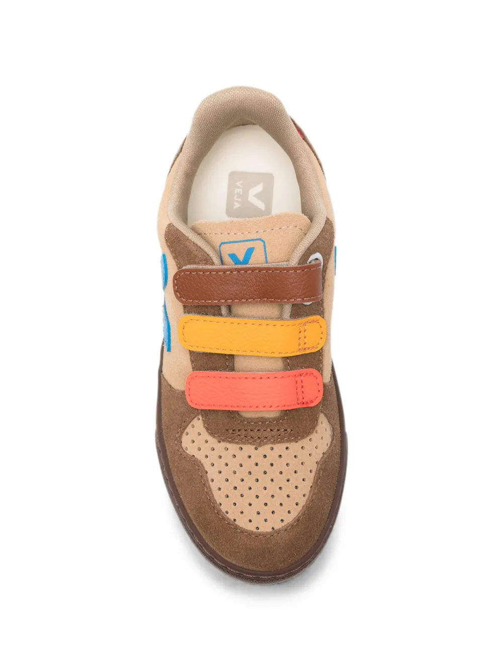 VEJA Kids suede touch-strap sneakers Beige
