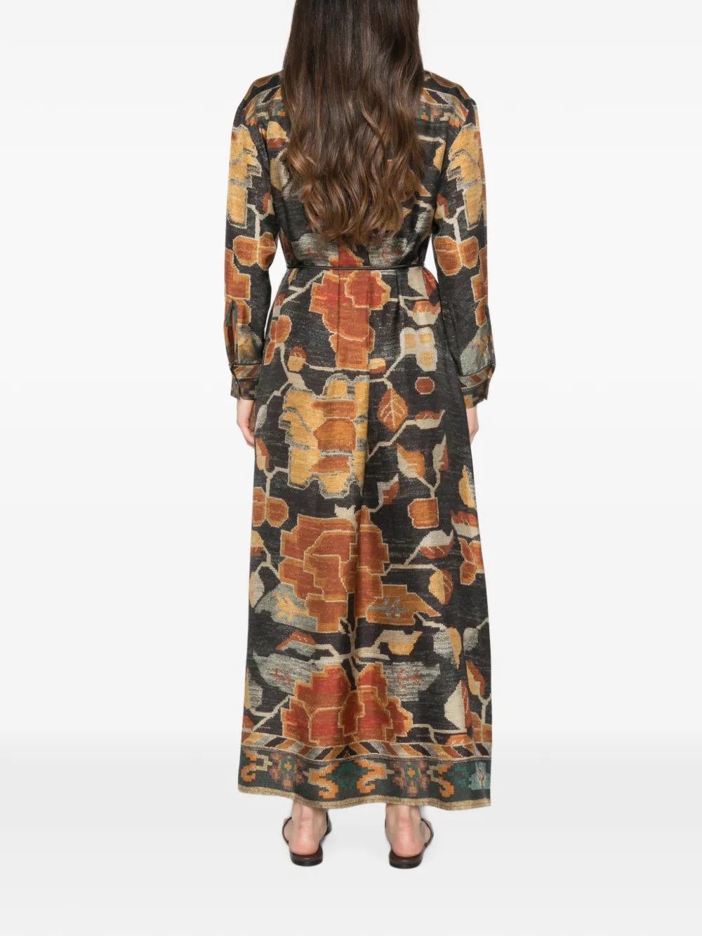 Pierre-Louis Mascia Maxi-jurk met print Bruin
