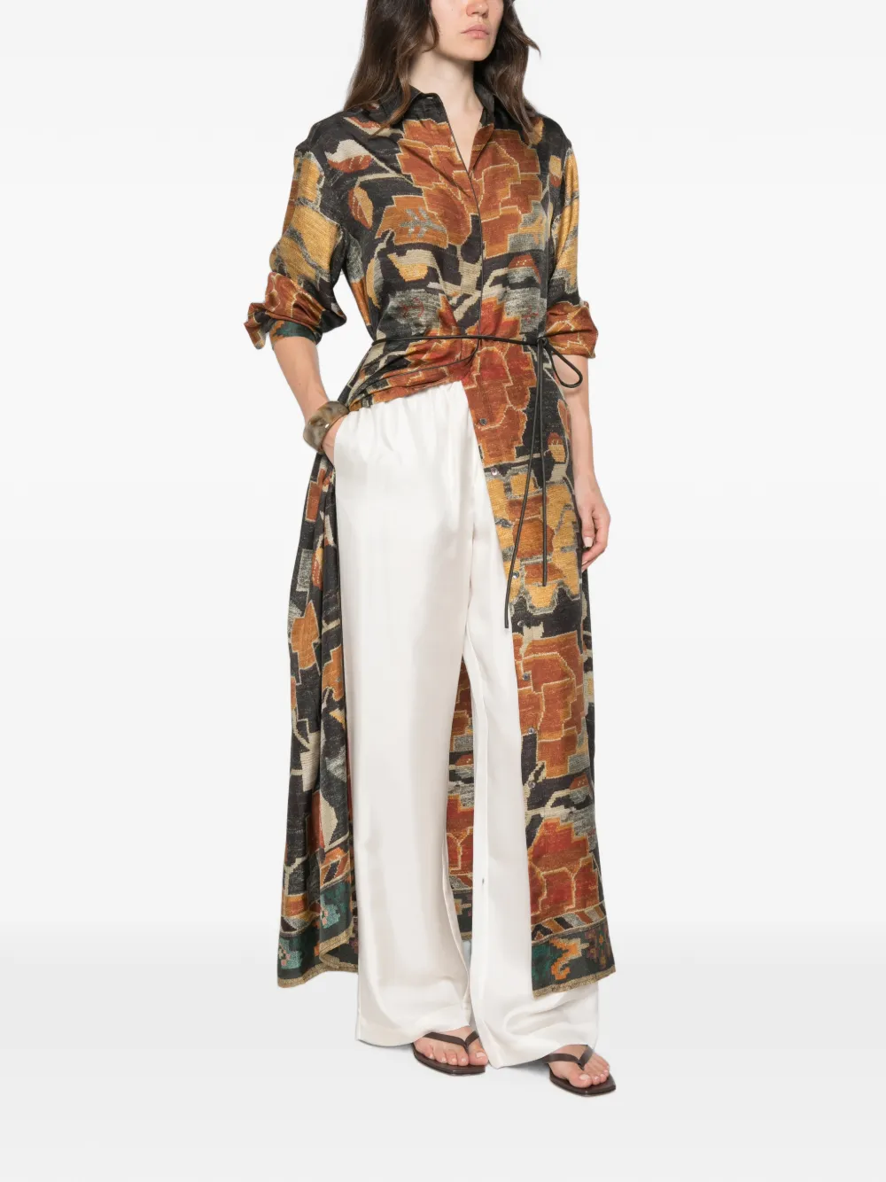 Pierre-Louis Mascia Maxi-jurk met print Bruin