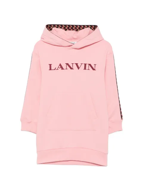 Lanvin Enfant logo-embroidered hooded dress