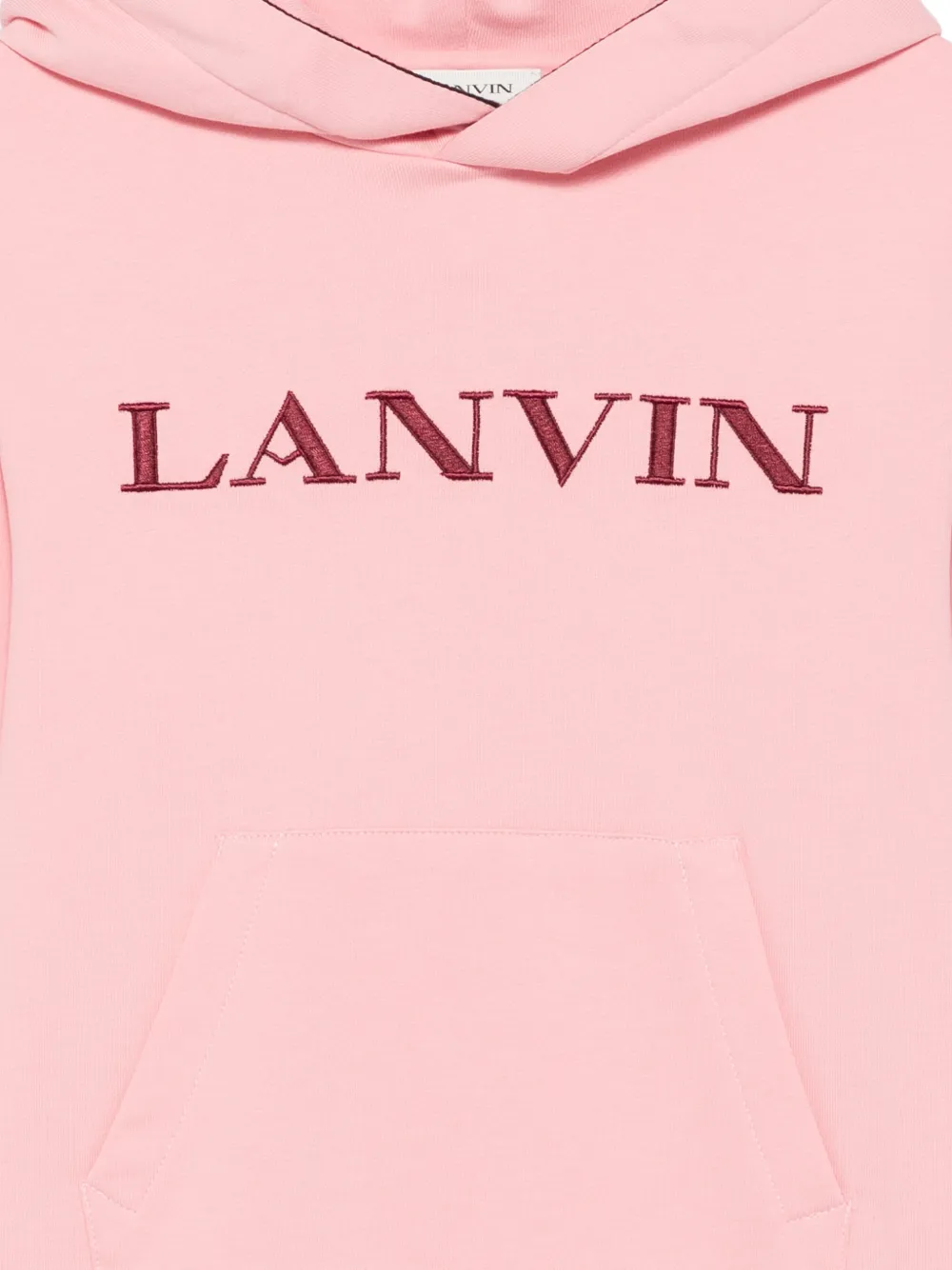 Lanvin Enfant Jurk met geborduurd logo Roze