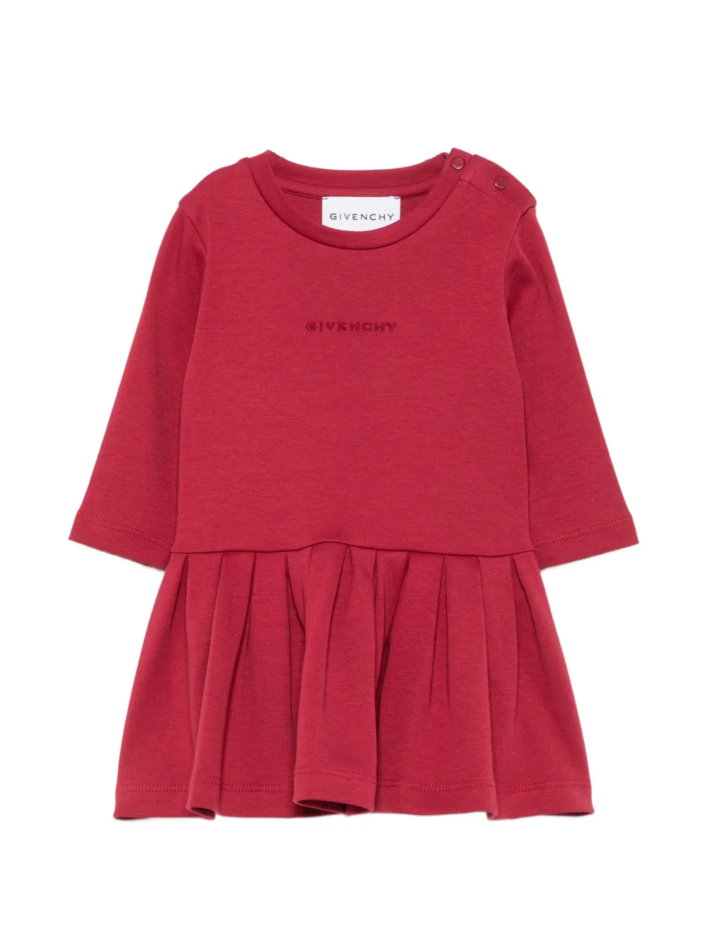 Givenchy Kids logo-embroidered pleated dress - Rosso