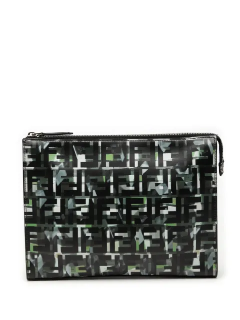 Fendi Pre-Owned 2010-2026 FF 1974 Nylon Camouflage clutch bag