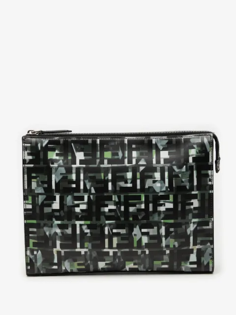 Fendi Pre-Owned 2010-2026 FF 1974 Nylon Camouflage clutch bag