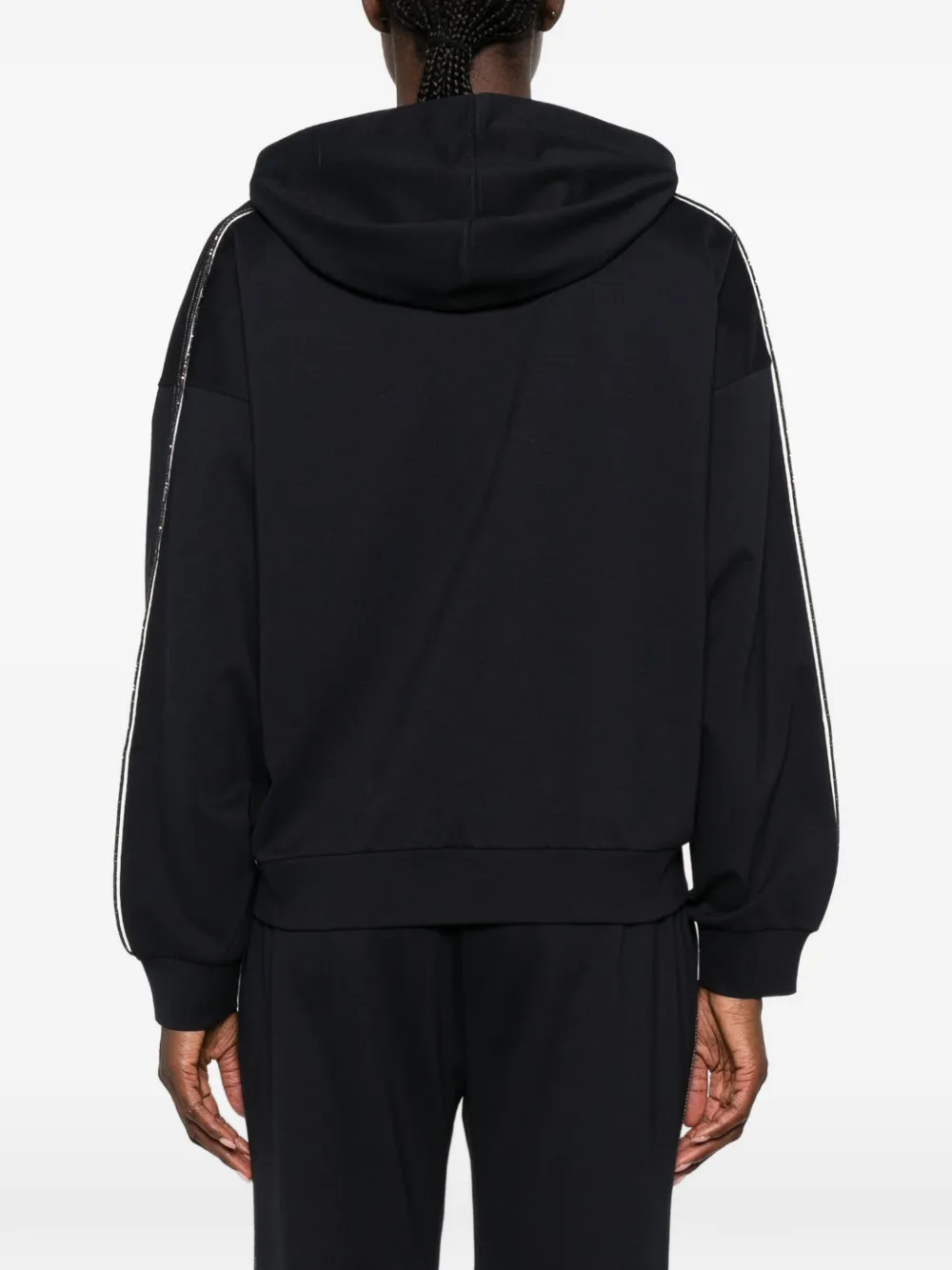 Fabiana Filippi Hoodie met zijstreep en ritssluiting Blauw