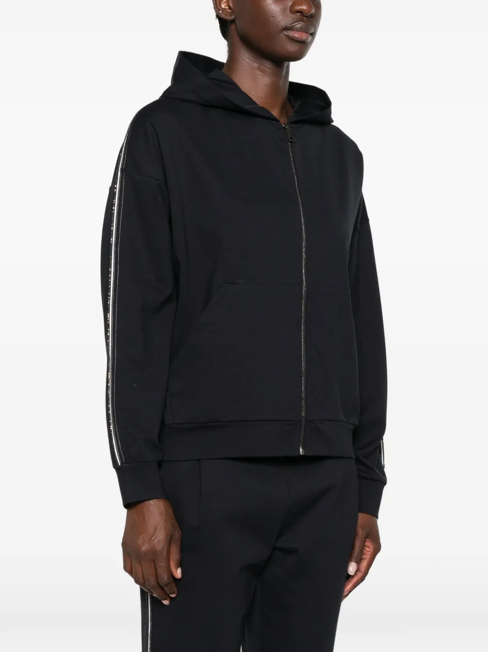 Fabiana Filippi Hoodie met zijstreep en ritssluiting Blauw