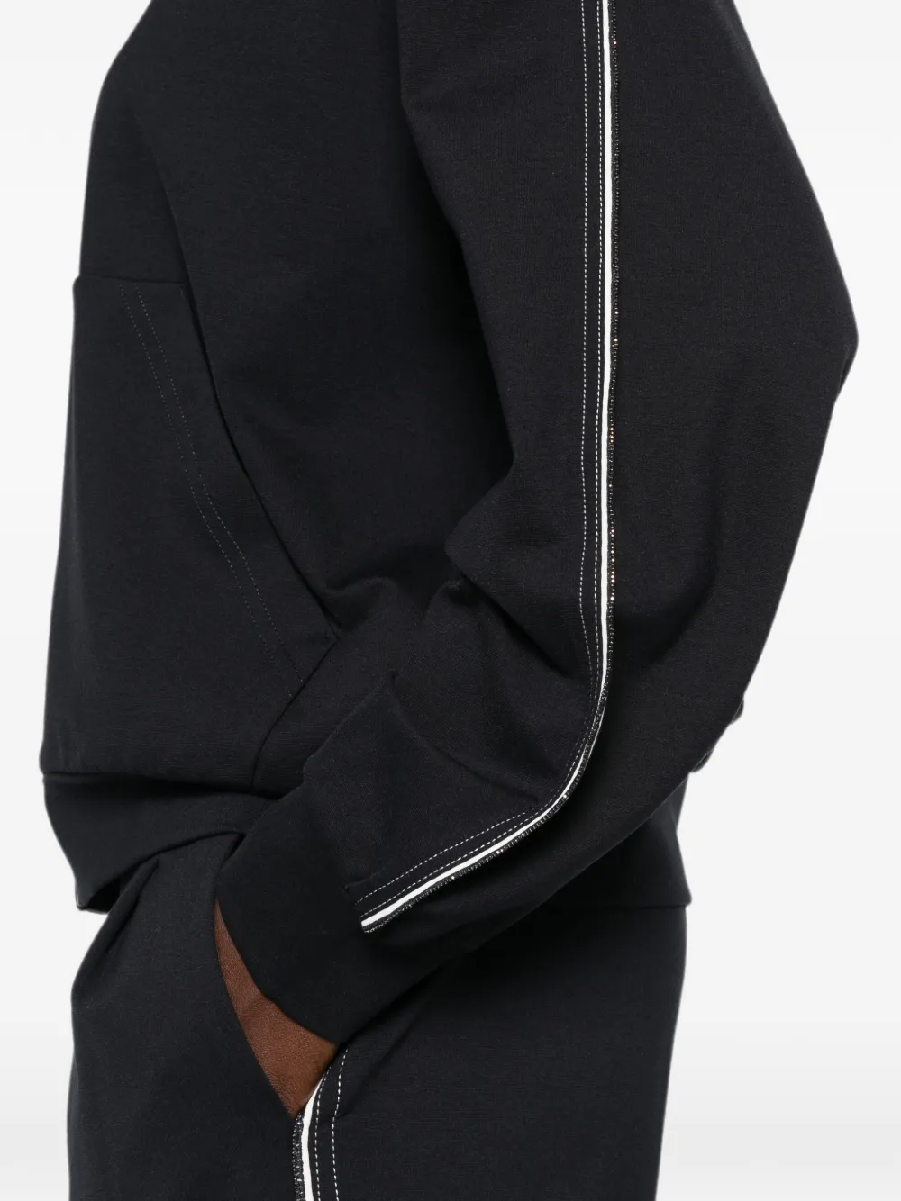 Fabiana Filippi Hoodie met zijstreep en ritssluiting Blauw
