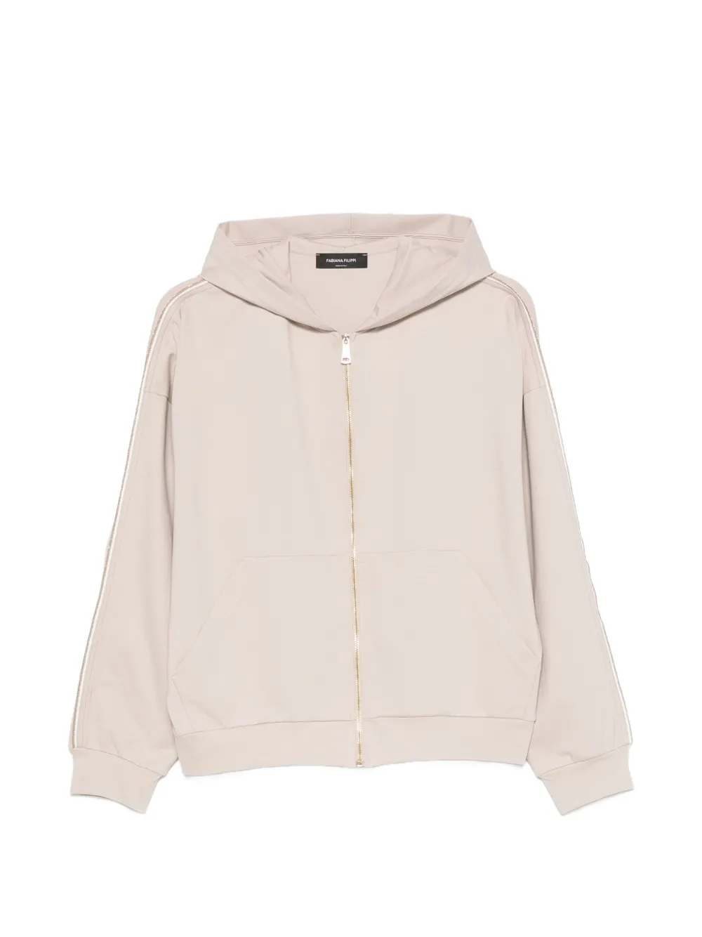 Fabiana Filippi zip-fastening pocket hoodie - Neutrals