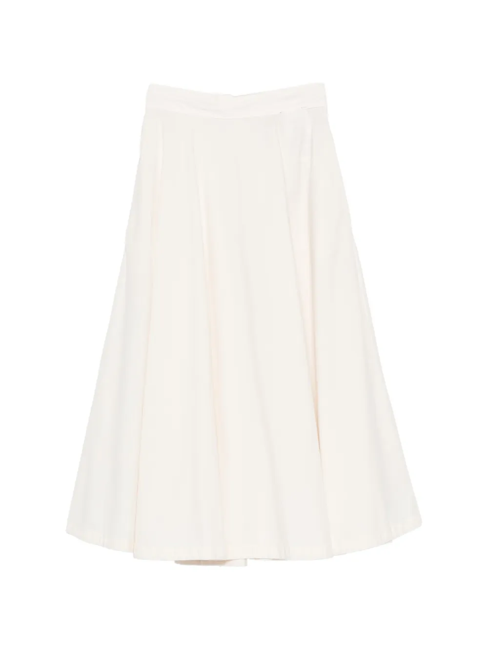 White Sand pleated A-line midi skirt - Bianco