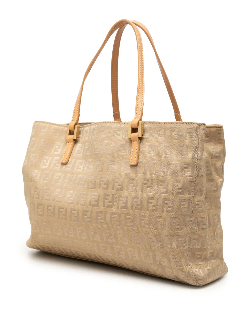 Fendi Pre-owned 2000-2010 Zucchino Canvas Shopping Tote Bag in Neutrals, view 3