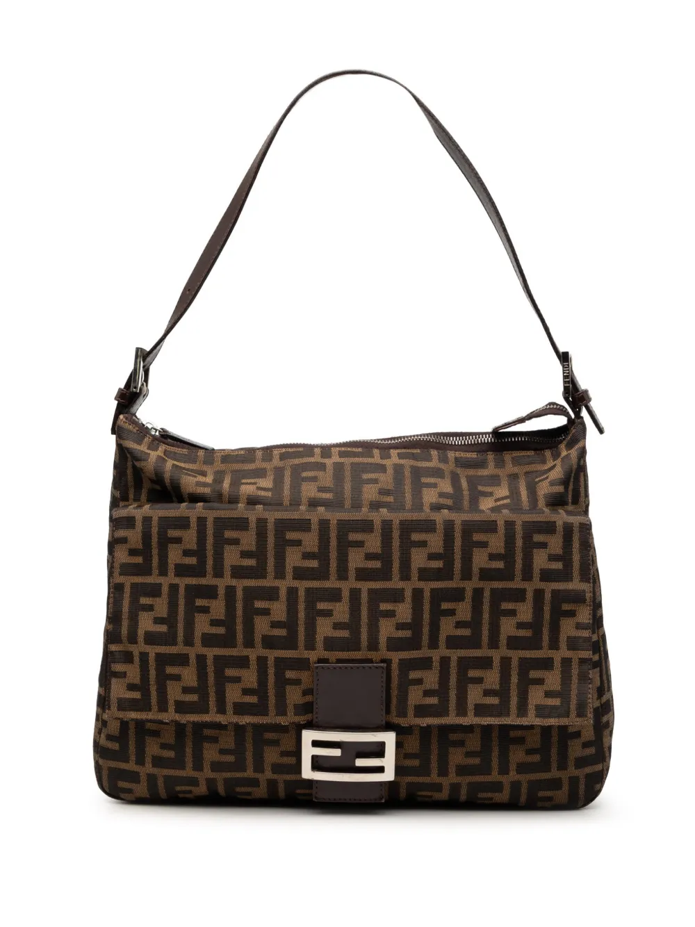 Fendi Pre-Owned 2000-2010 Zucca Canvas Mamma Forever Zip shoulder bag - Marrone