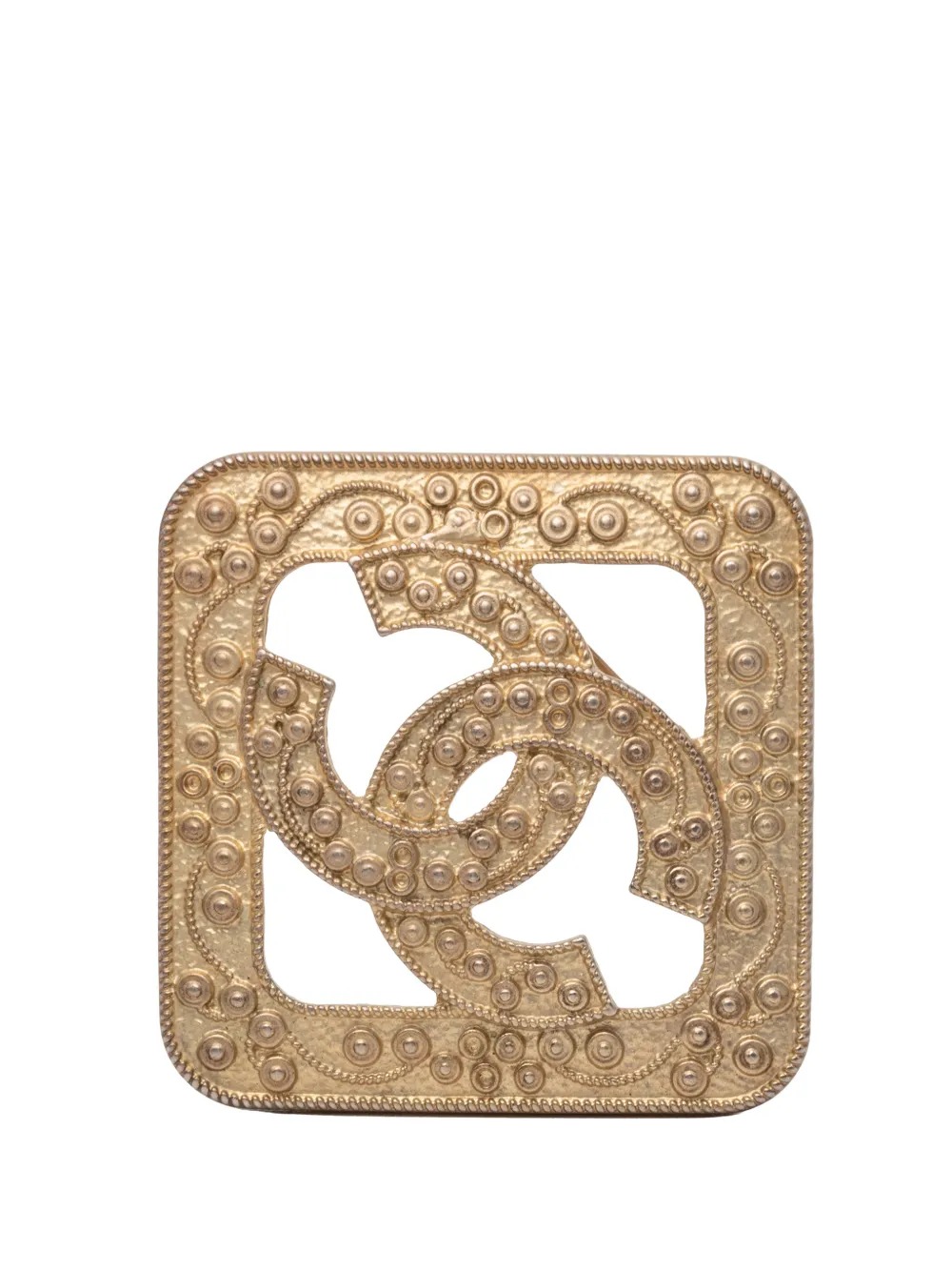 CHANEL Pre-Owned 2015 CC Gold Plated Rhombus Brooch costume brooch - Oro