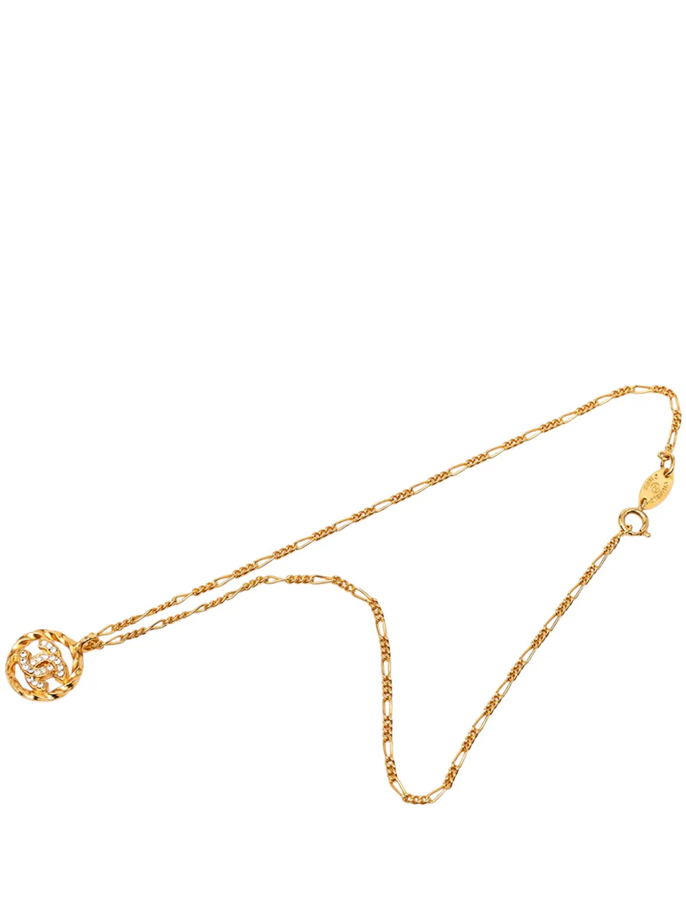 CHANEL Pre-Owned 1982 CC Gold Plated Strass Pendant Necklace costume necklace - Oro