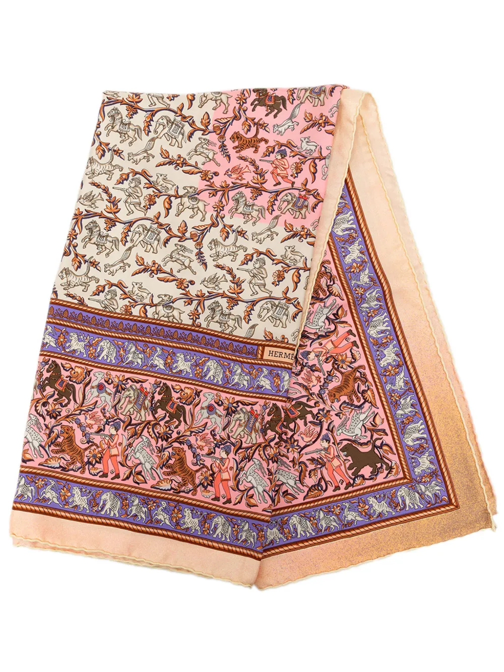 Hermès Pre-Owned 20th Century Chasse en Inde Silk Scarf 90 scarves - Bianco