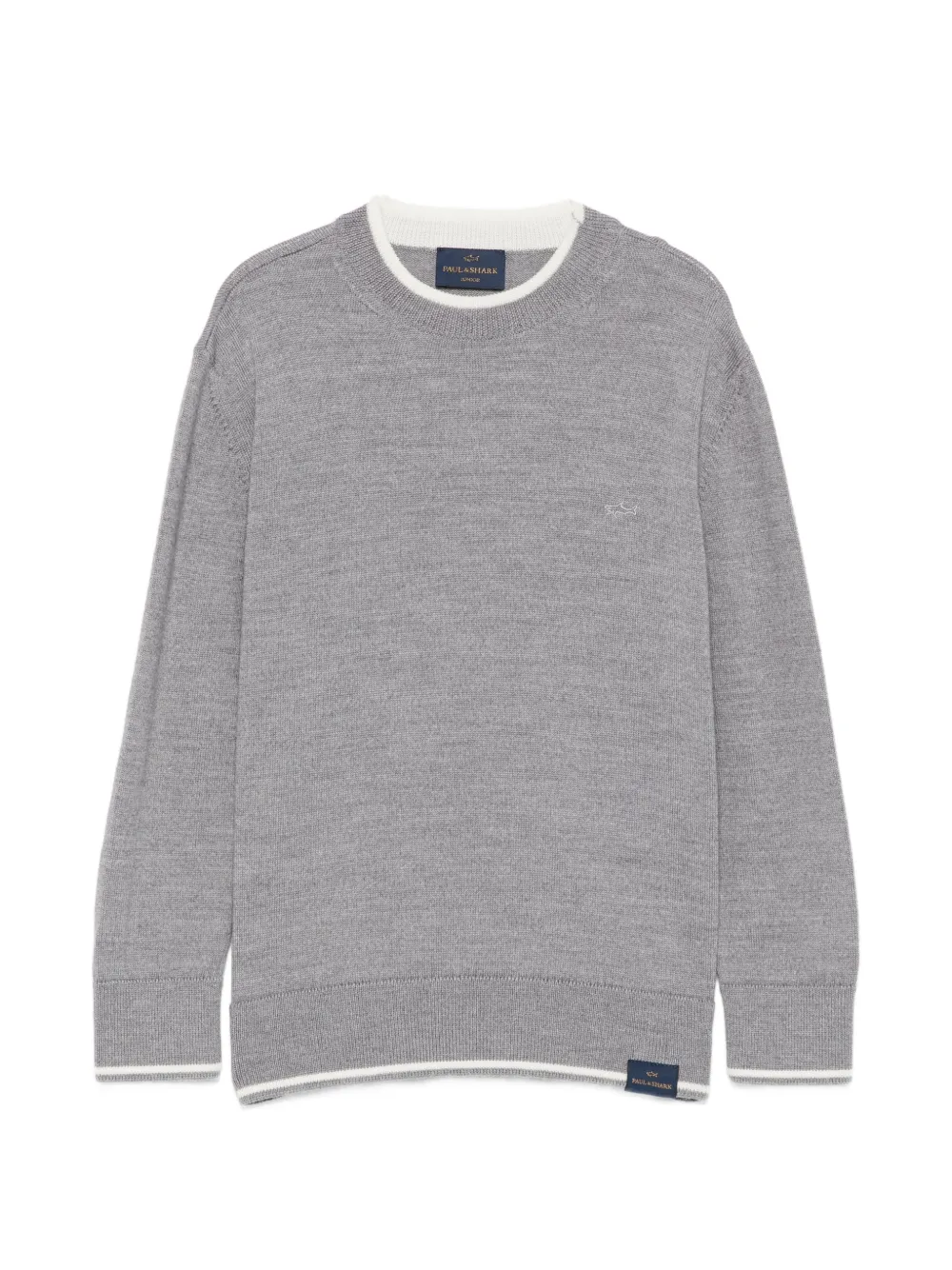 Paul & Shark Junior logo-embroidered contrast-trim sweater - Grigio