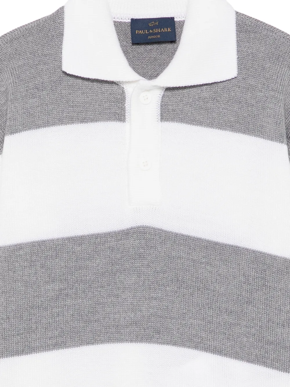 Paul & Shark Junior Wollen gestreept poloshirt Grijs