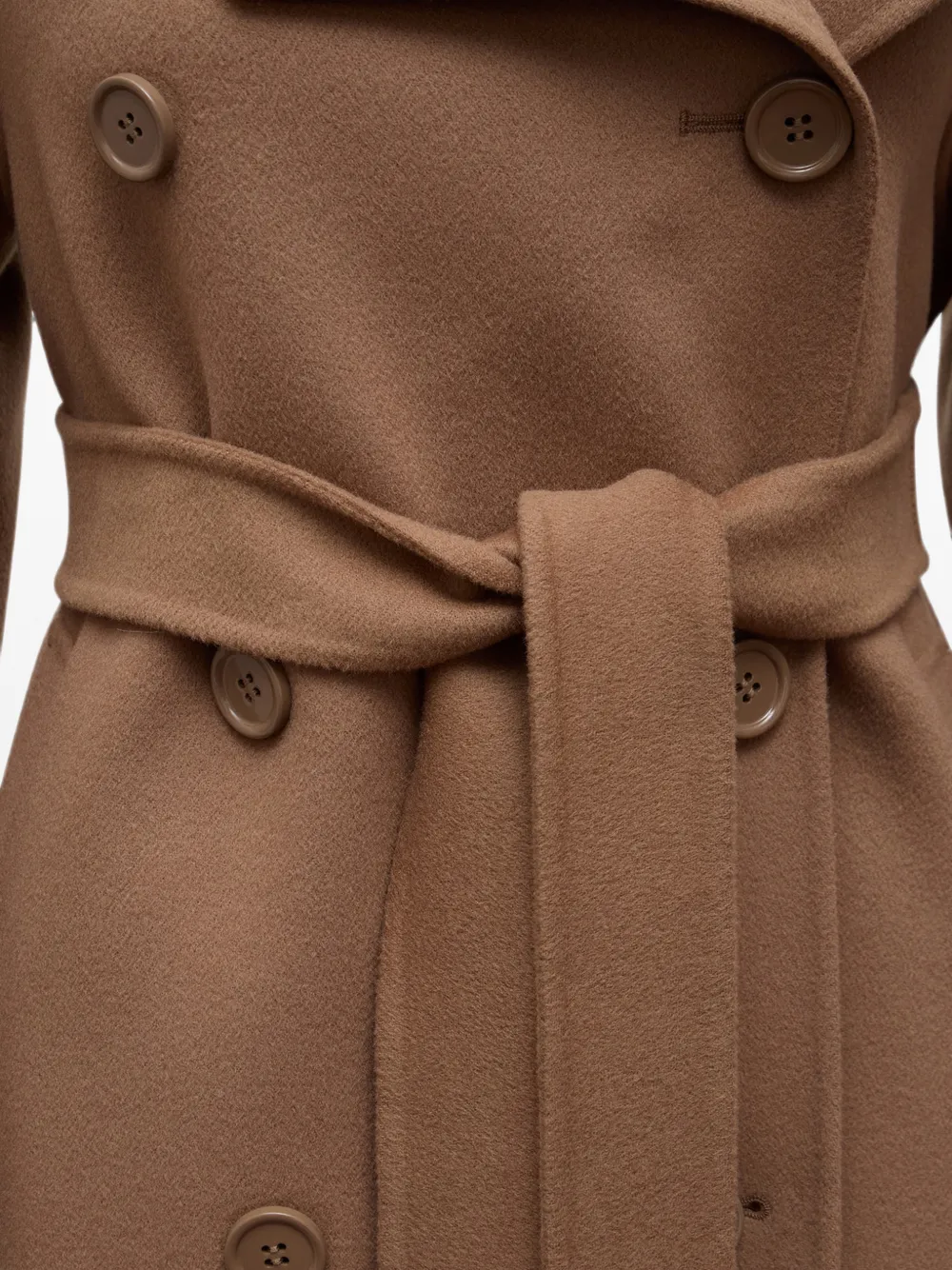 'S Max Mara Jas met ceintuur en dubbele rij knopen Bruin