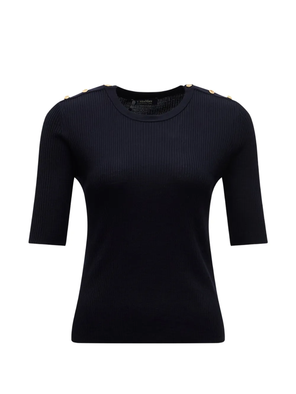 'S Max Mara button-embellished ribbed-knit sweater - Blu
