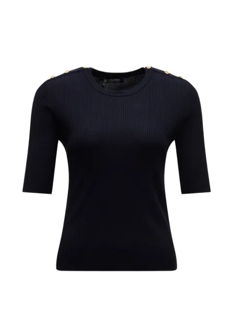 'S Max Mara suéter tejido de canalé con detalle de botones