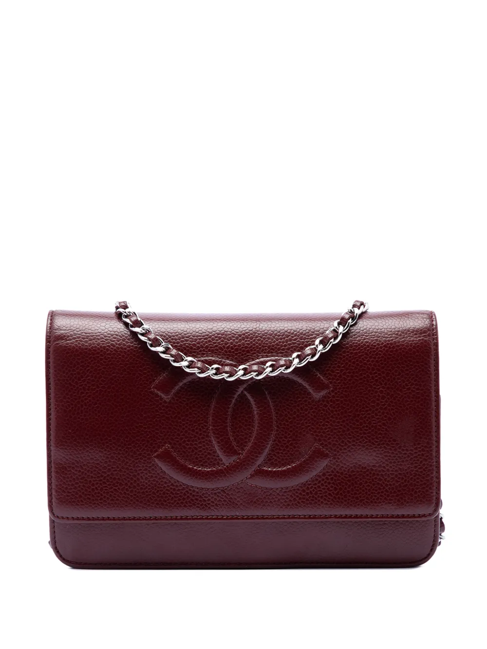 CHANEL Pre-Owned 2012-2013 CC Caviar Wallet On Chain crossbody bag - Rosso
