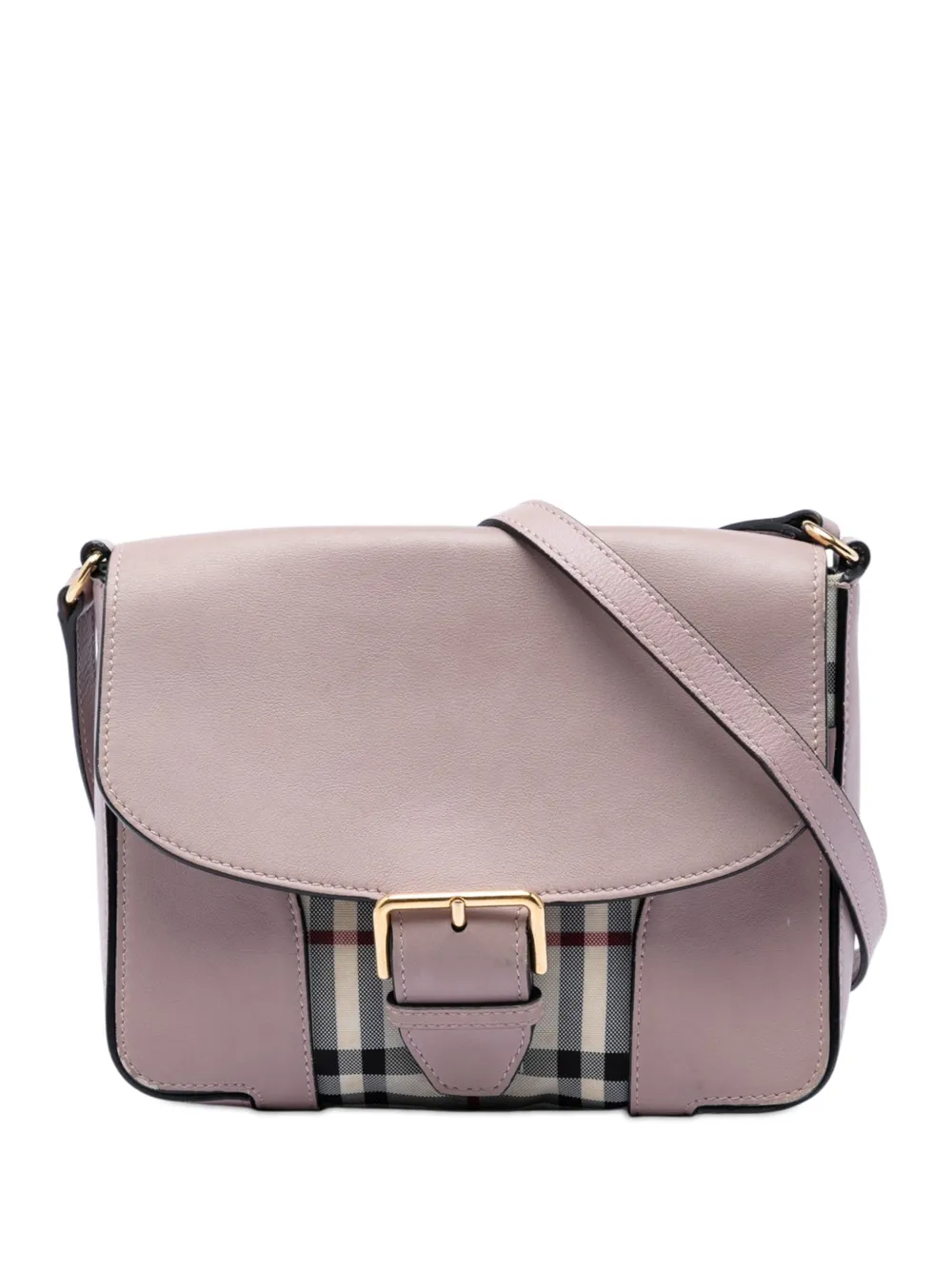 Burberry Pre-Owned 2000-2017 Small Haymarket Check Nylon and Leather Dickens crossbody bag - Rosa