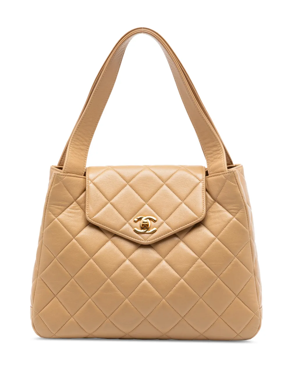 CHANEL Pre-Owned 1996-1997 CC Quilted Lambskin Top Handle Flap handbag - Brown