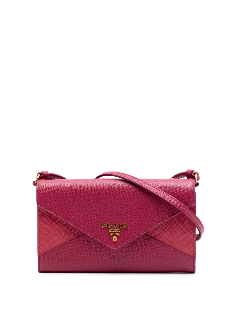 Prada Pre-Owned 2010-2026 Bicolor Saffiano Envelope Wallet On Strap crossbody bag - Rosa