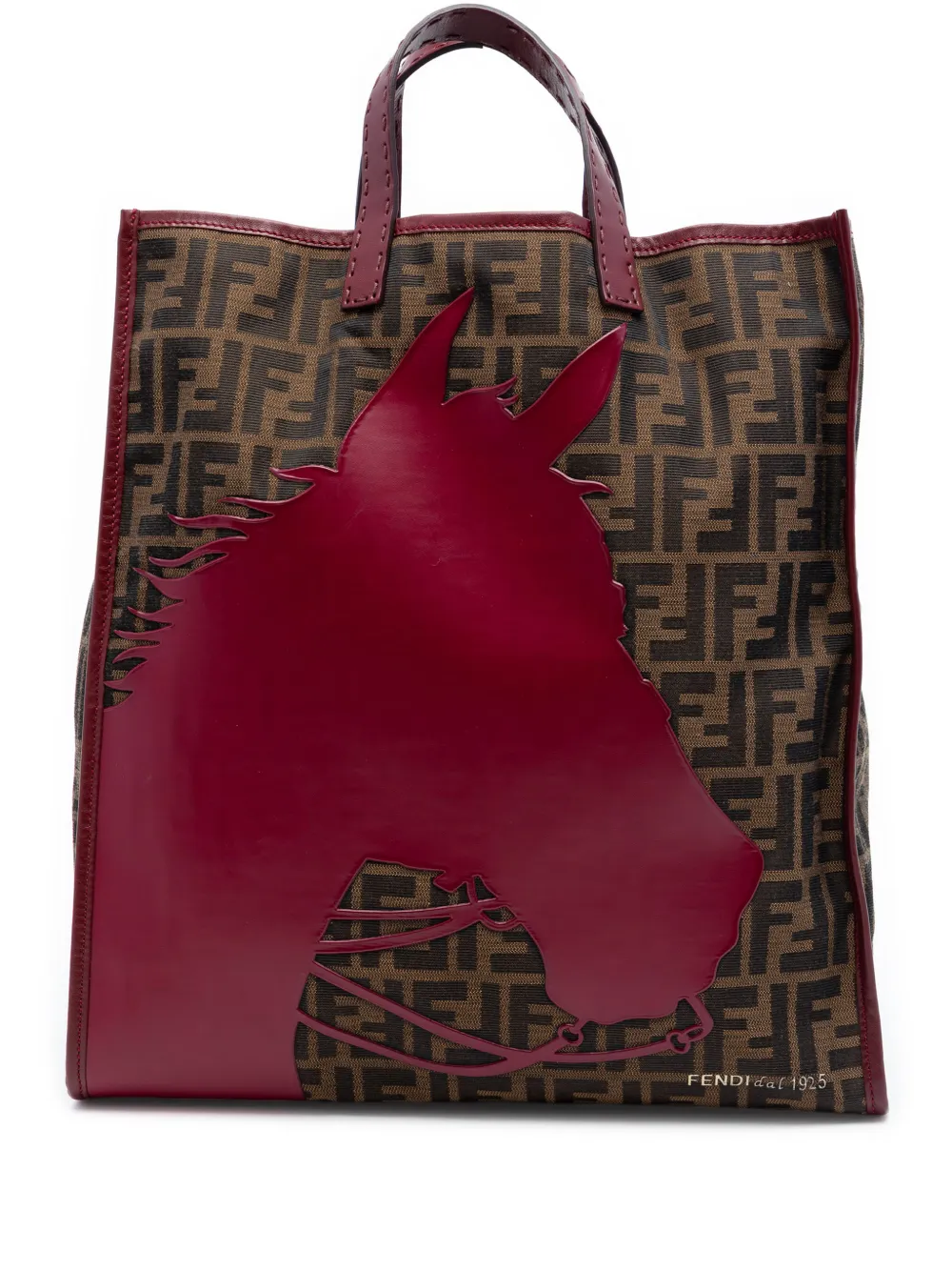 Fendi Pre-Owned 2000-2010 Zucca Canvas Selleria Horse Shopping tote bag - Marrone