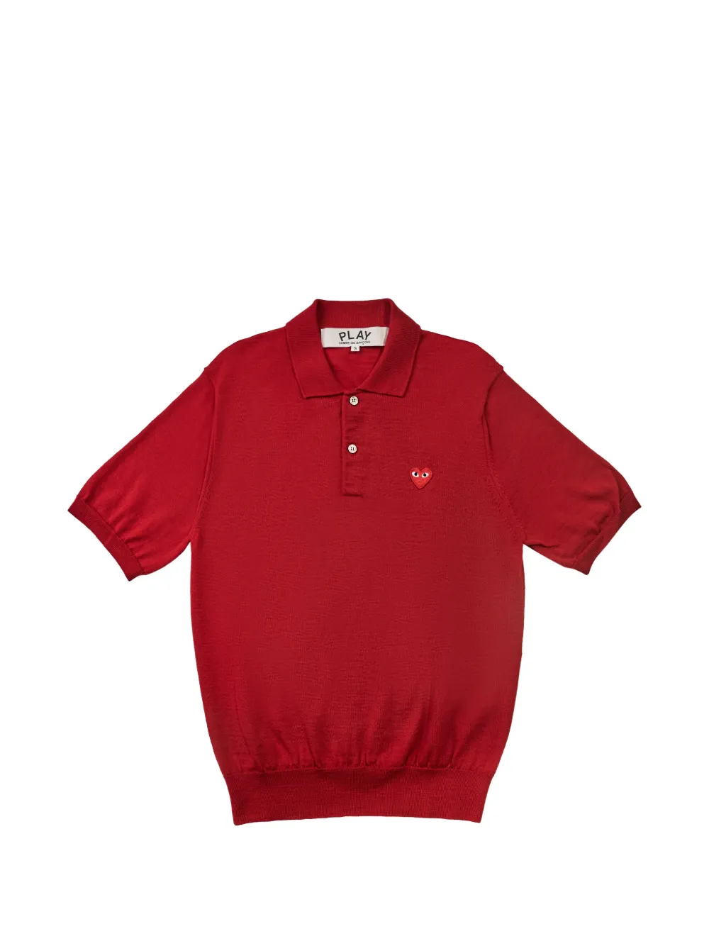 Comme Des Garçons Play logo-patch polo shirt - Rosso