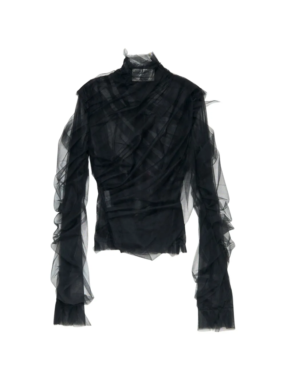 Matières Fécales Lola ruffled tulle top - Nero
