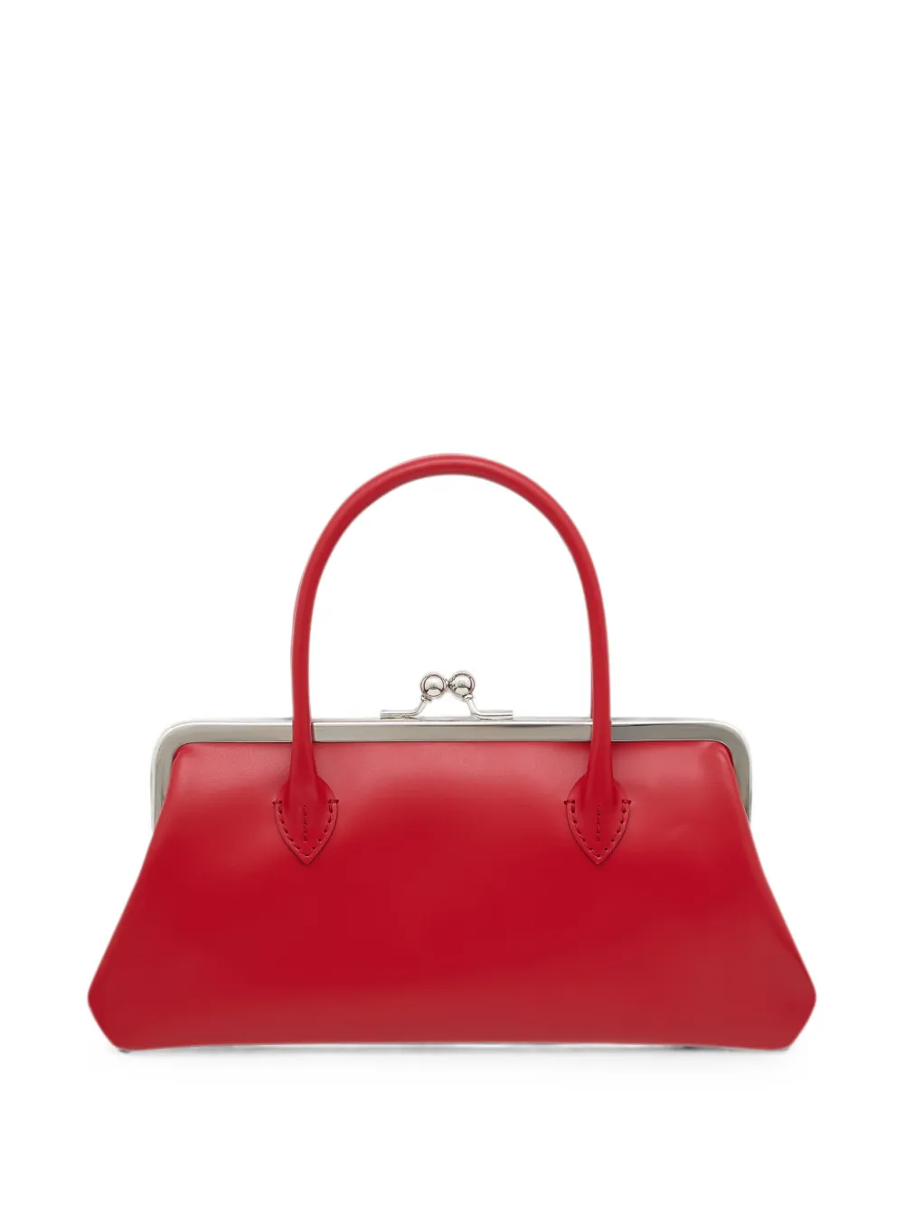 Comme Des Garçons Wallet Grote Clasp Handles leren shopper Rood
