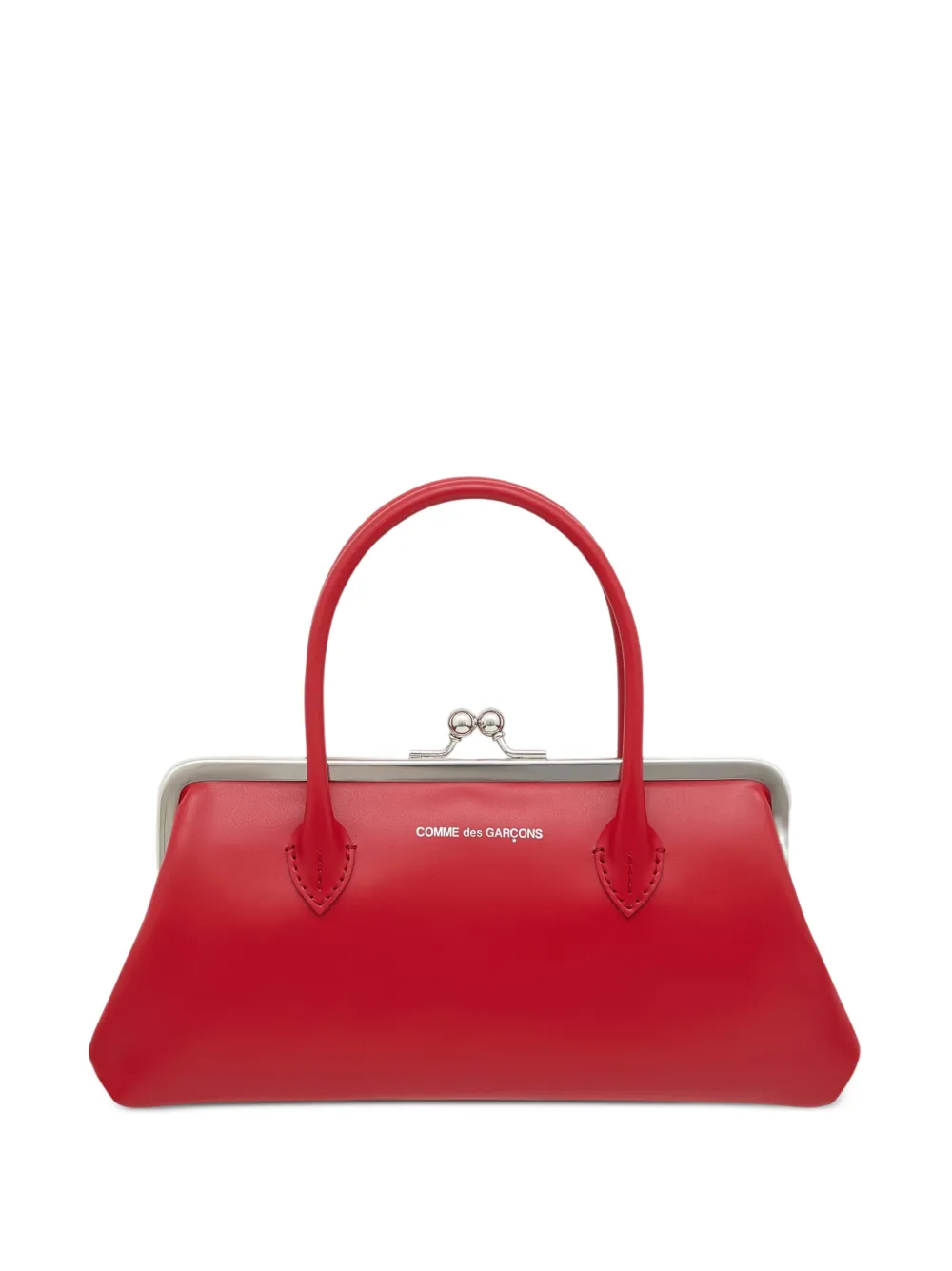 Comme Des Garçons Wallet large Clasp Handles leather tote bag - Rosso
