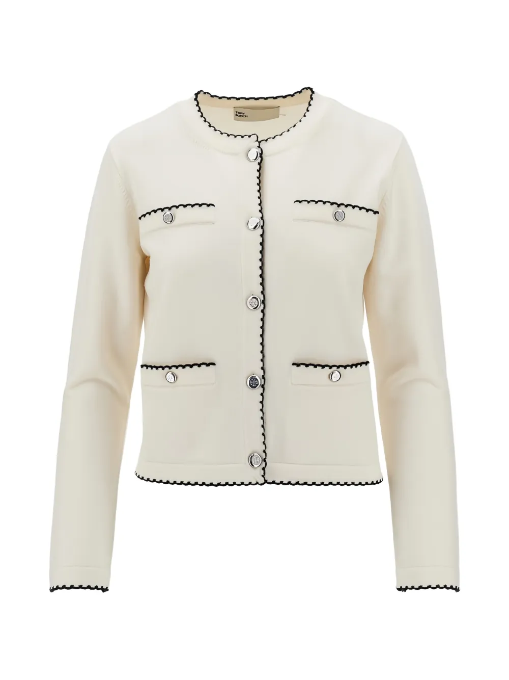 Tory Burch Kendra scallop-trim button-up cardigan - Toni neutri