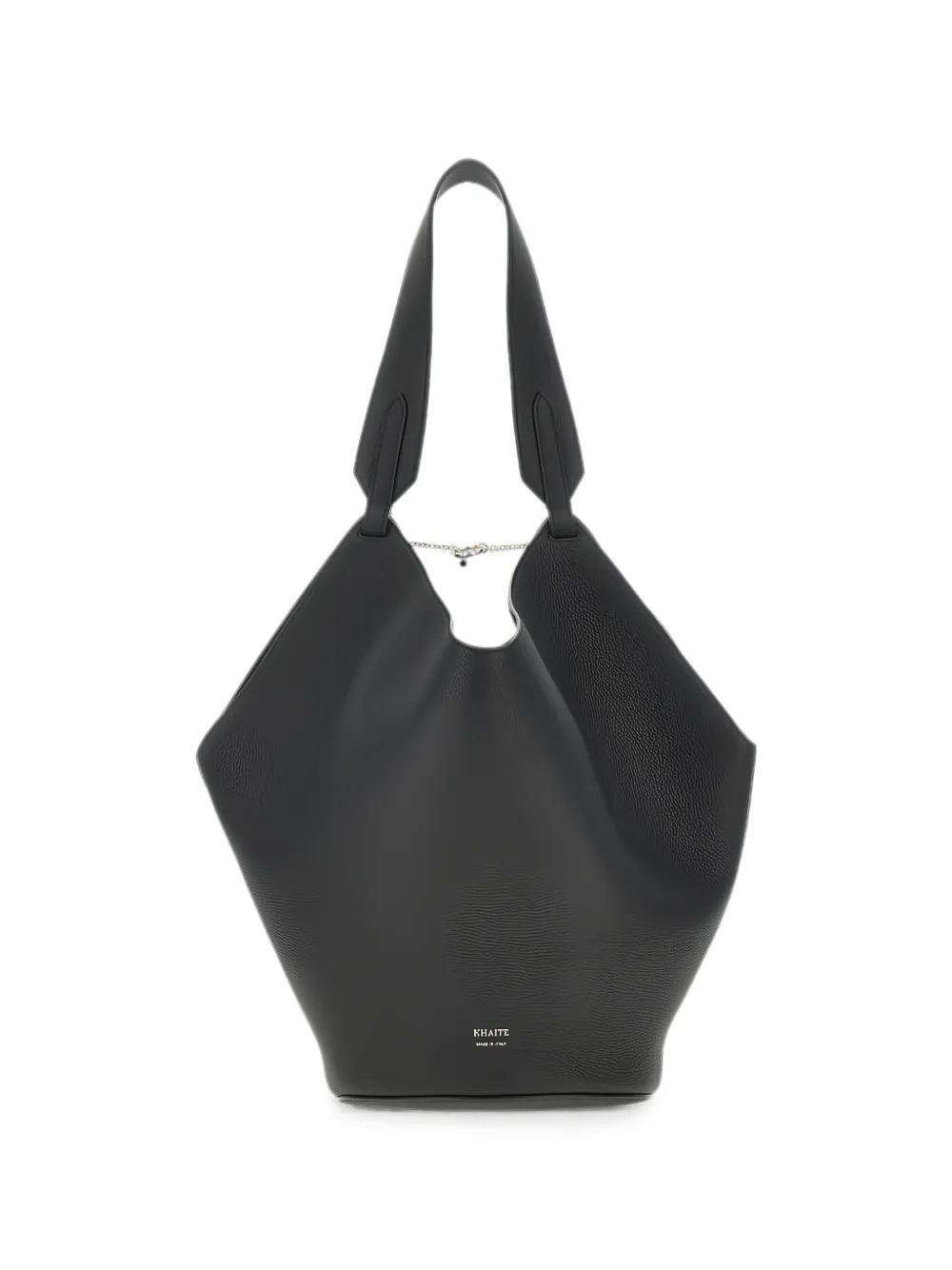 KHAITE Lotus grained leather shoulder bag - Nero