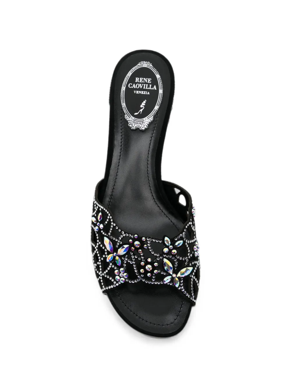 René Caovilla Eden crystal-embellished mules Zwart