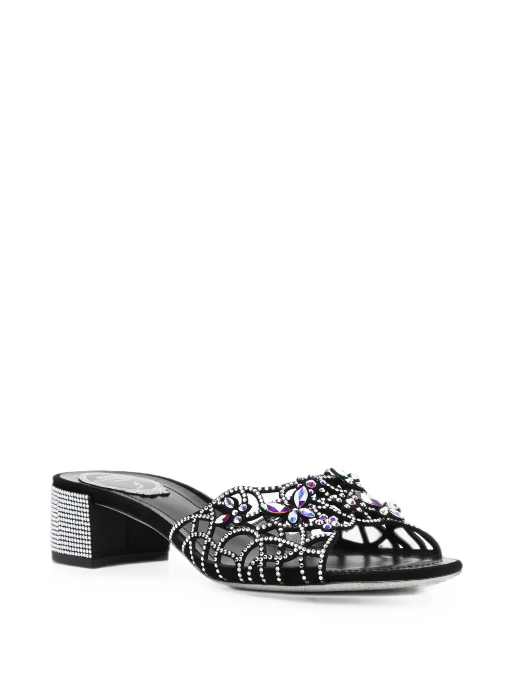 René Caovilla Eden crystal-embellished mules Zwart