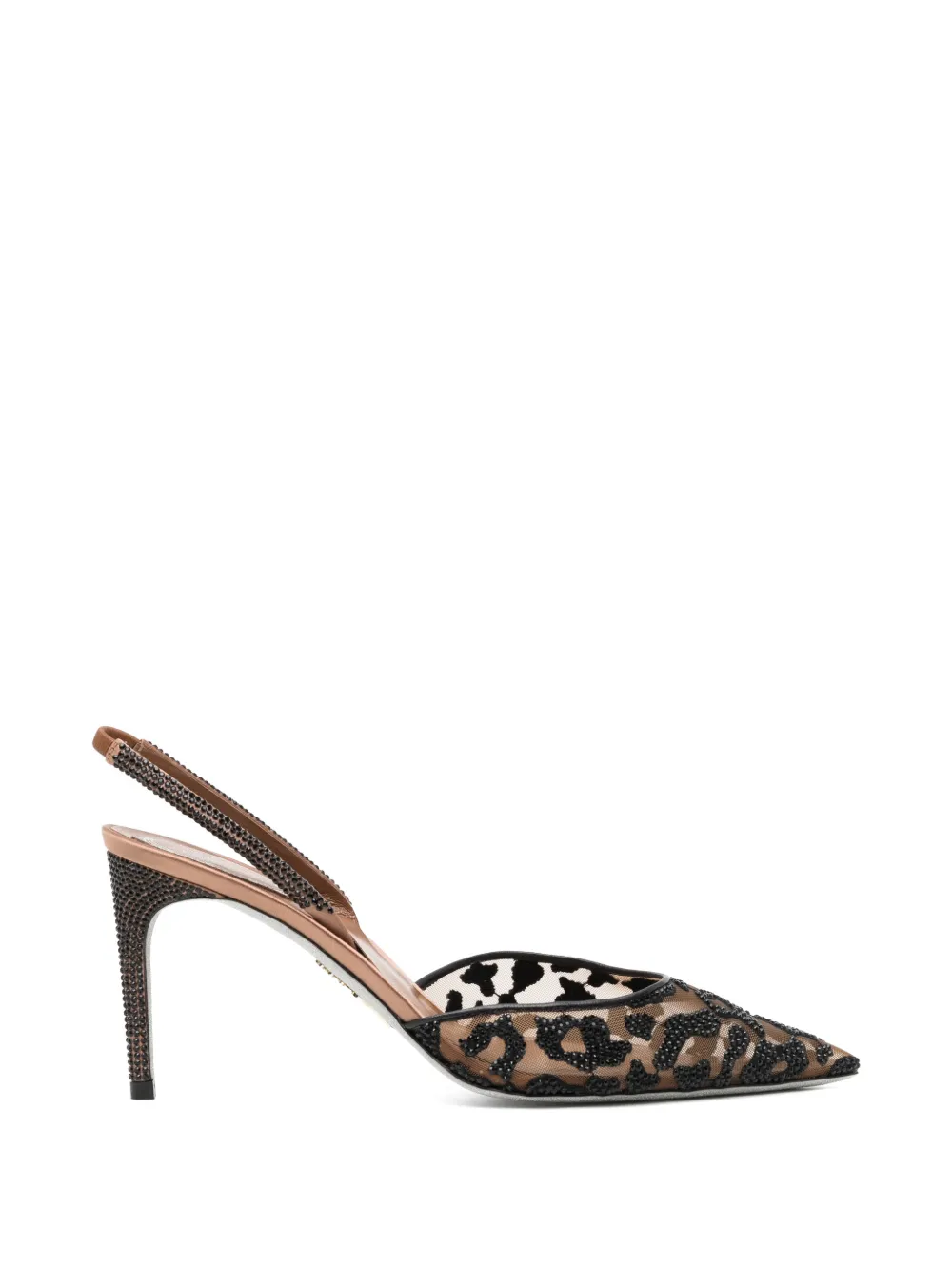 René Caovilla 80mm Allura crystal-embellished pumps Beige