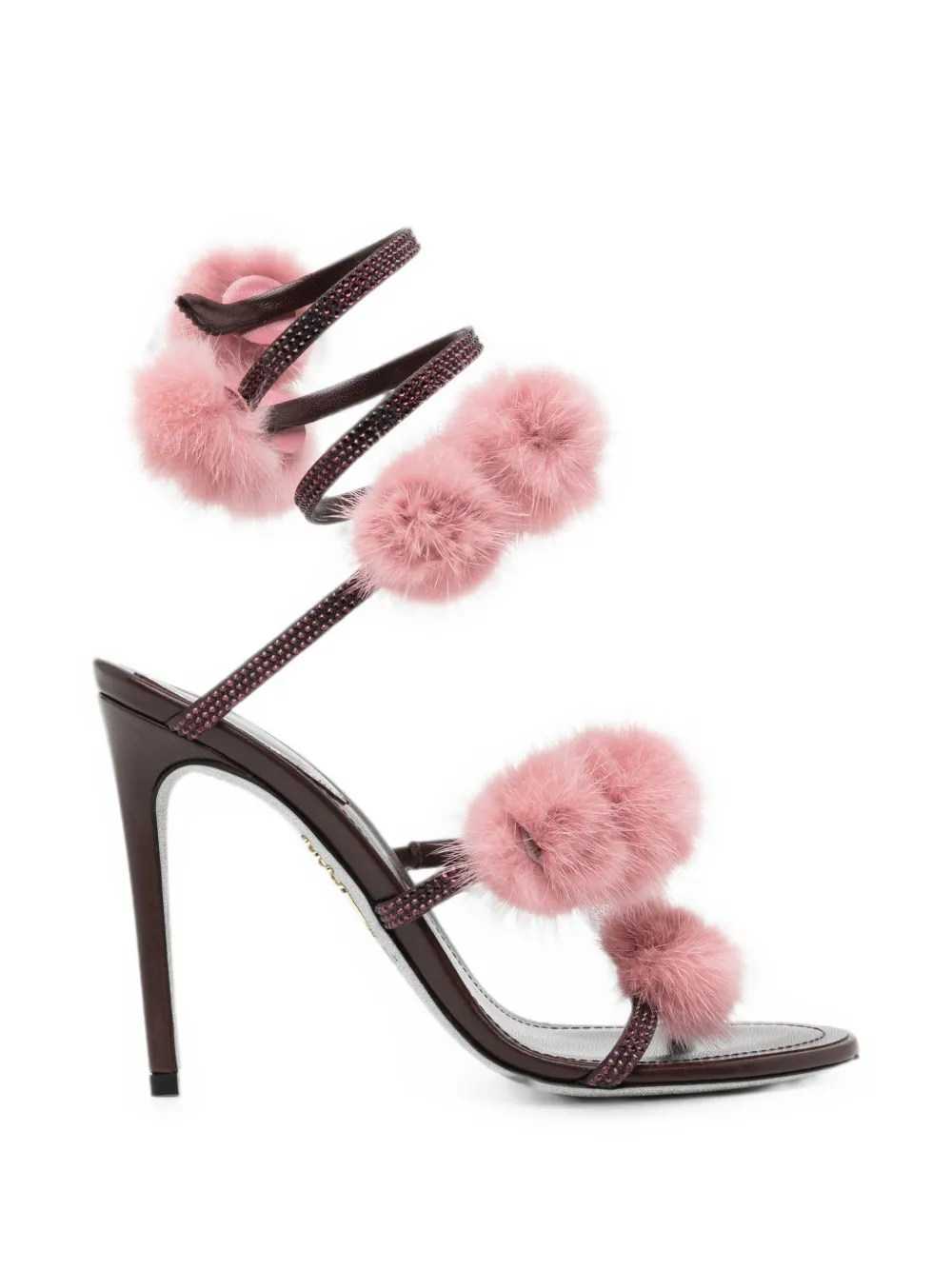 René Caovilla Rosalia pompom-embellished sandals Paars