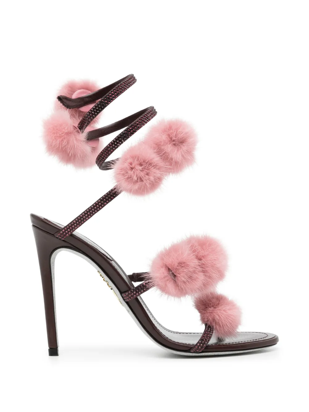 René Caovilla Rosalia pompom-embellished sandals Paars