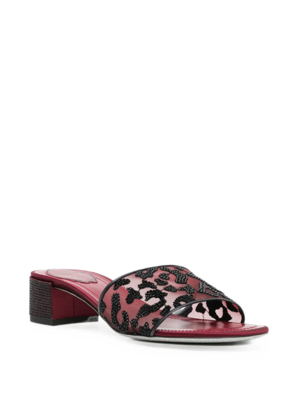 René Caovilla Allura leopard-print sandals Rood