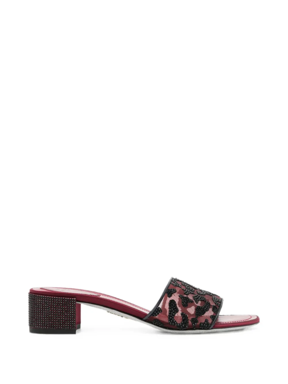 René Caovilla Allura leopard-print sandals Rood