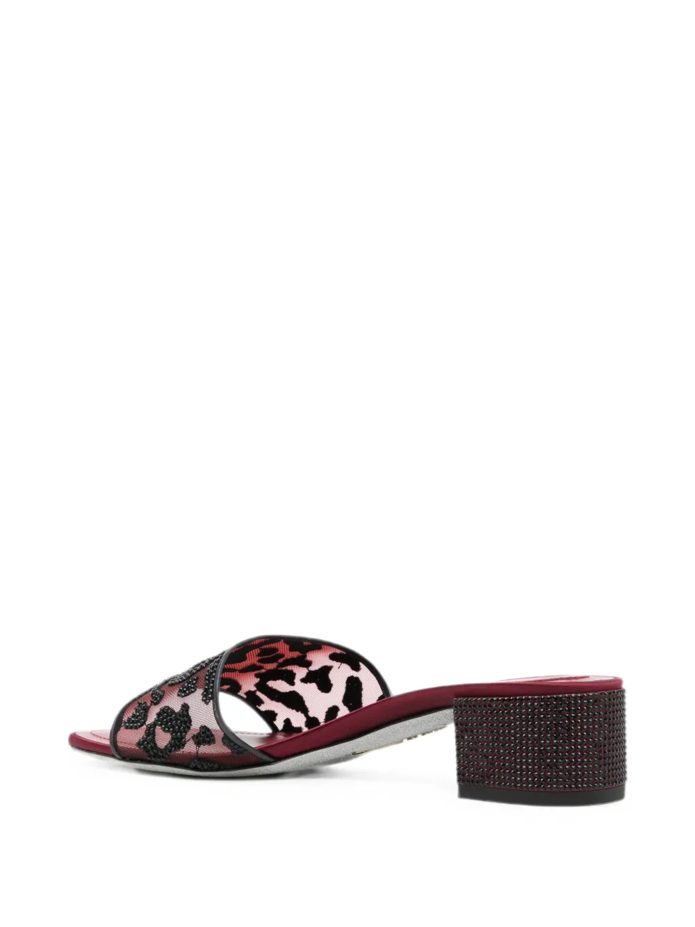 René Caovilla Allura leopard-print sandals Rood