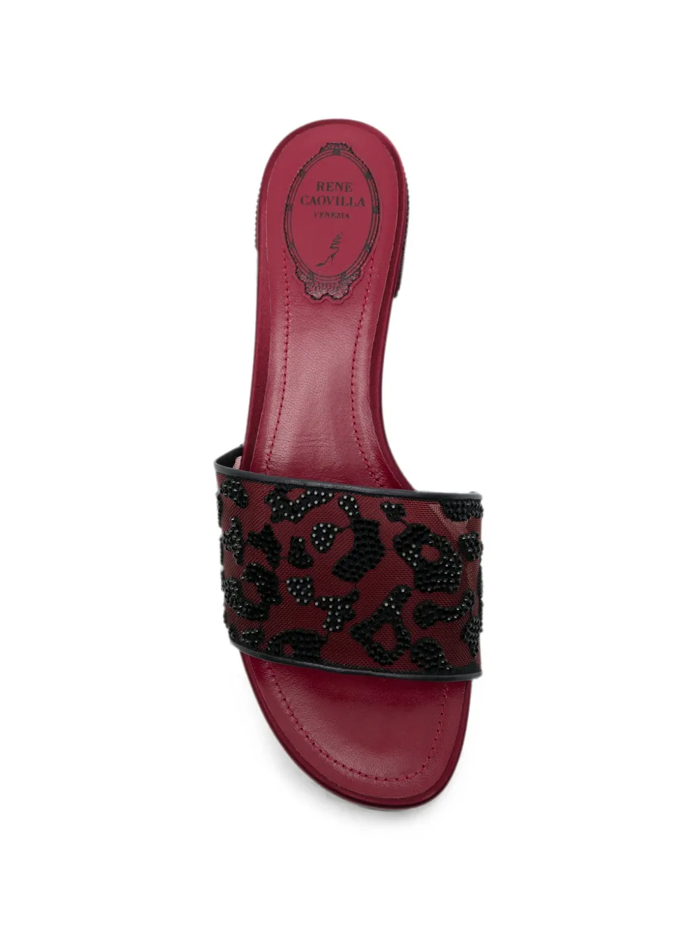 René Caovilla Allura leopard-print sandals Rood