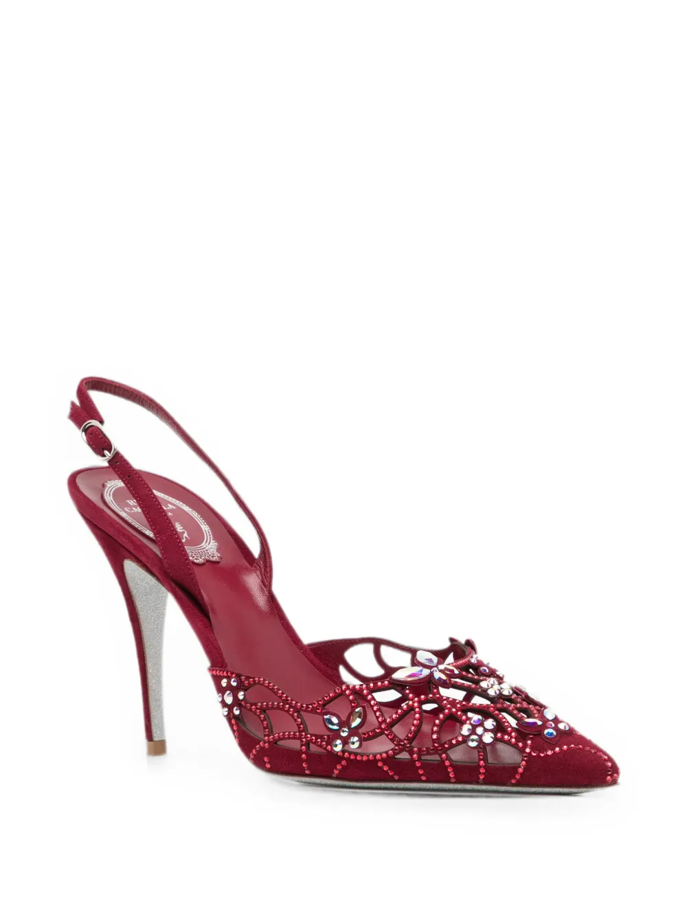 René Caovilla 100mm Eden crystal-embellished pumps Rood