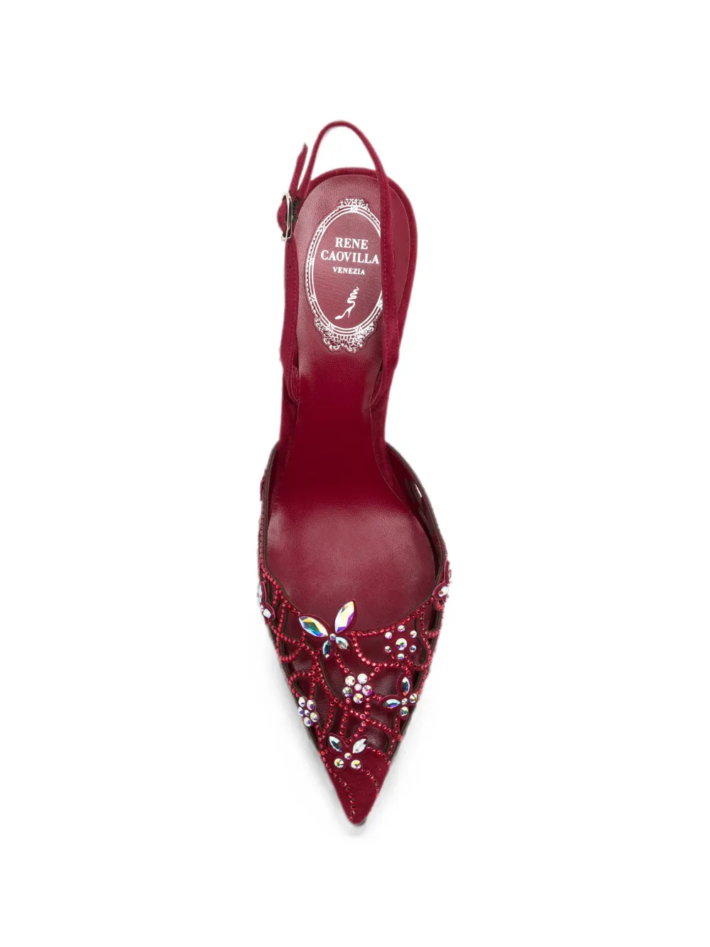 René Caovilla 100mm Eden crystal-embellished pumps Rood