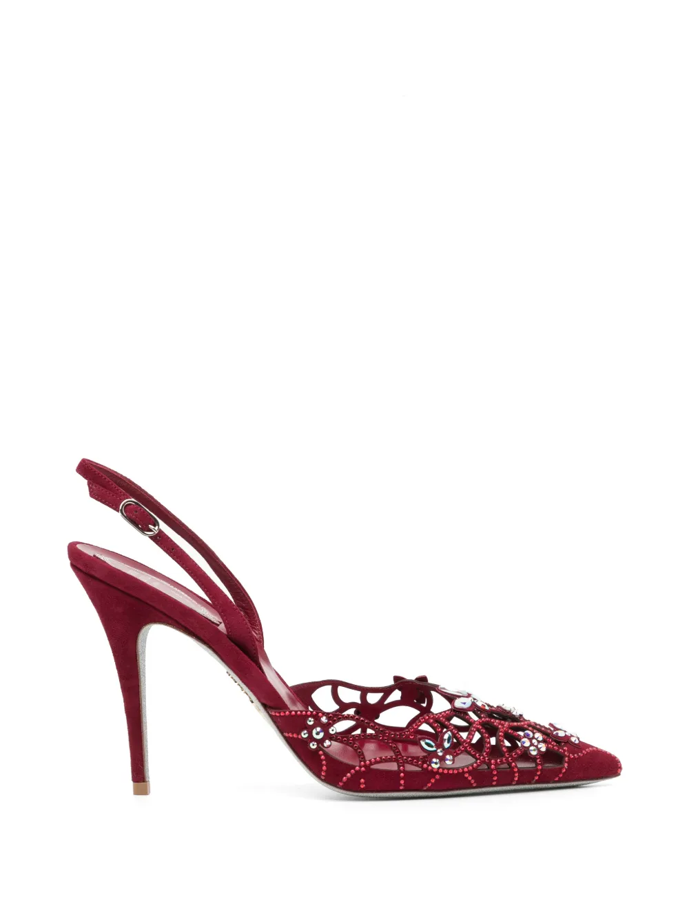 René Caovilla 100mm Eden crystal-embellished pumps Rood