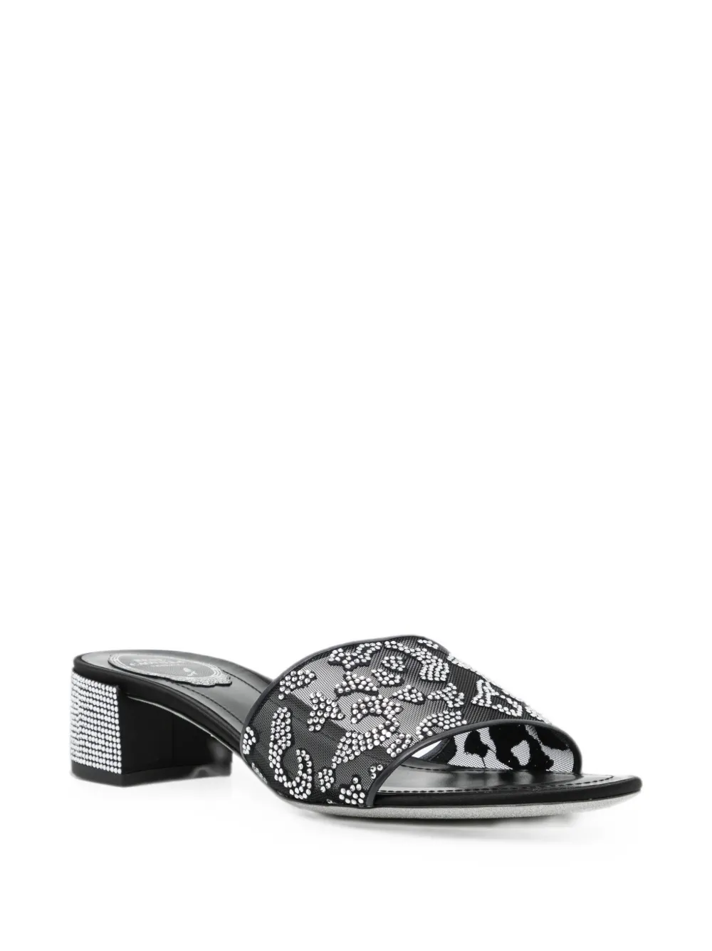 René Caovilla Allura crystal-embellished slides Zwart
