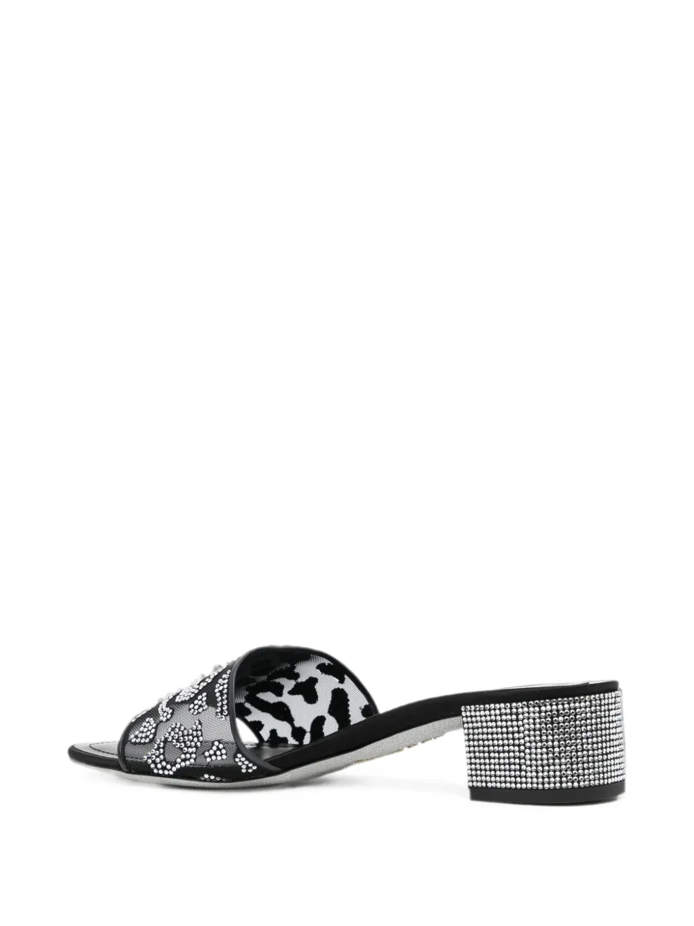 René Caovilla Allura crystal-embellished slides Zwart