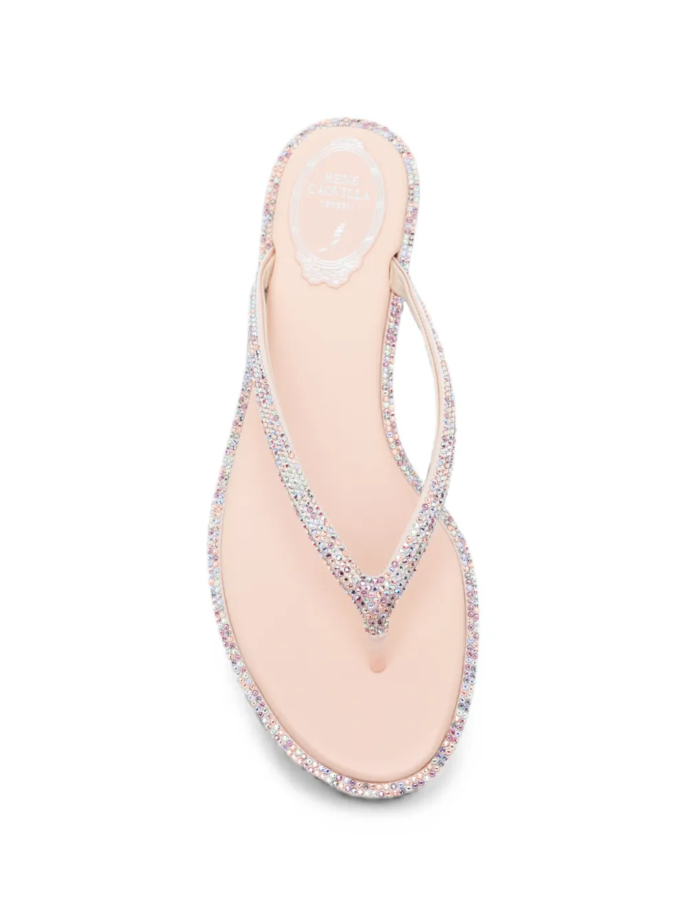 René Caovilla Diana crystal-embellished sandals Roze