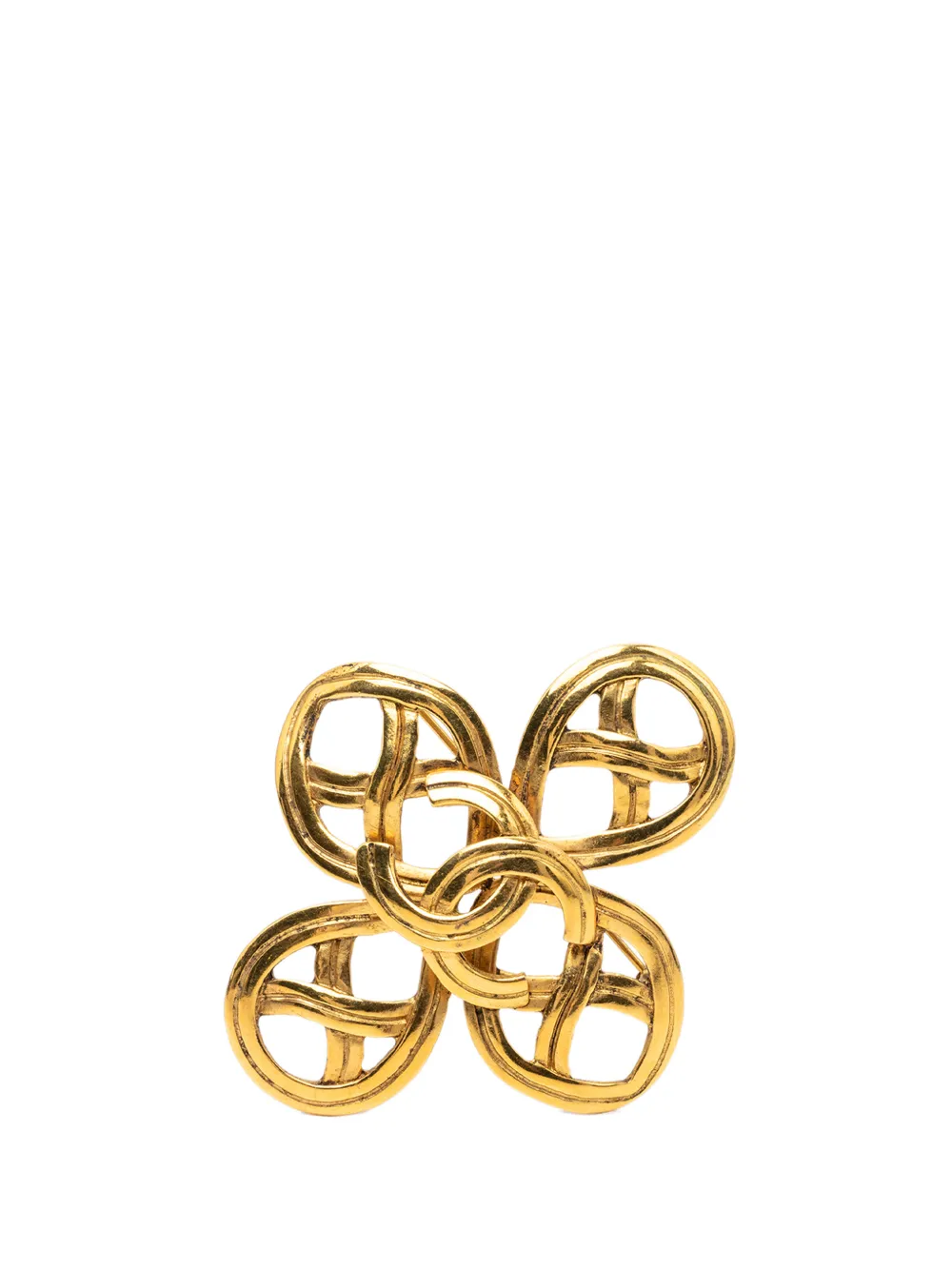 CHANEL Pre-Owned 1996 CC Gold Plated Infinity Brooch costume brooch - Oro